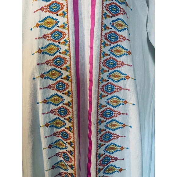 MIDNIGHT VELVET Embroidered Chloe Long Linen Blend Maxi Dress 18W - Picture 4 of 9